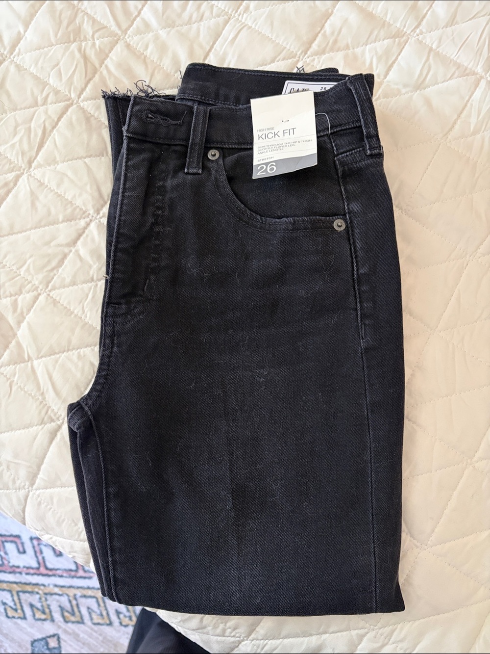GAP Black Kick Fit Wide-Leg Jeans